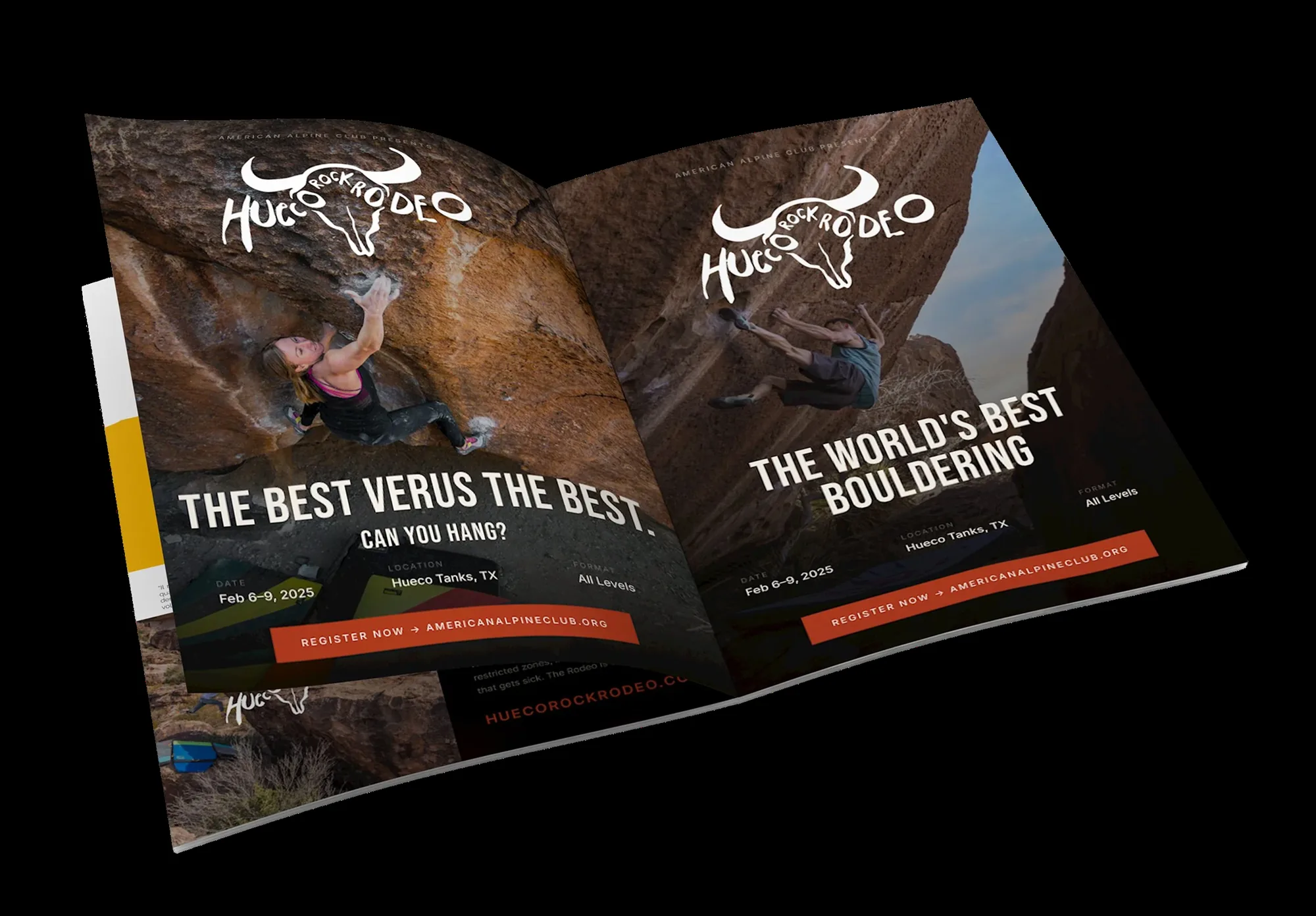 Hueco Rock Rodeo print and recap designs