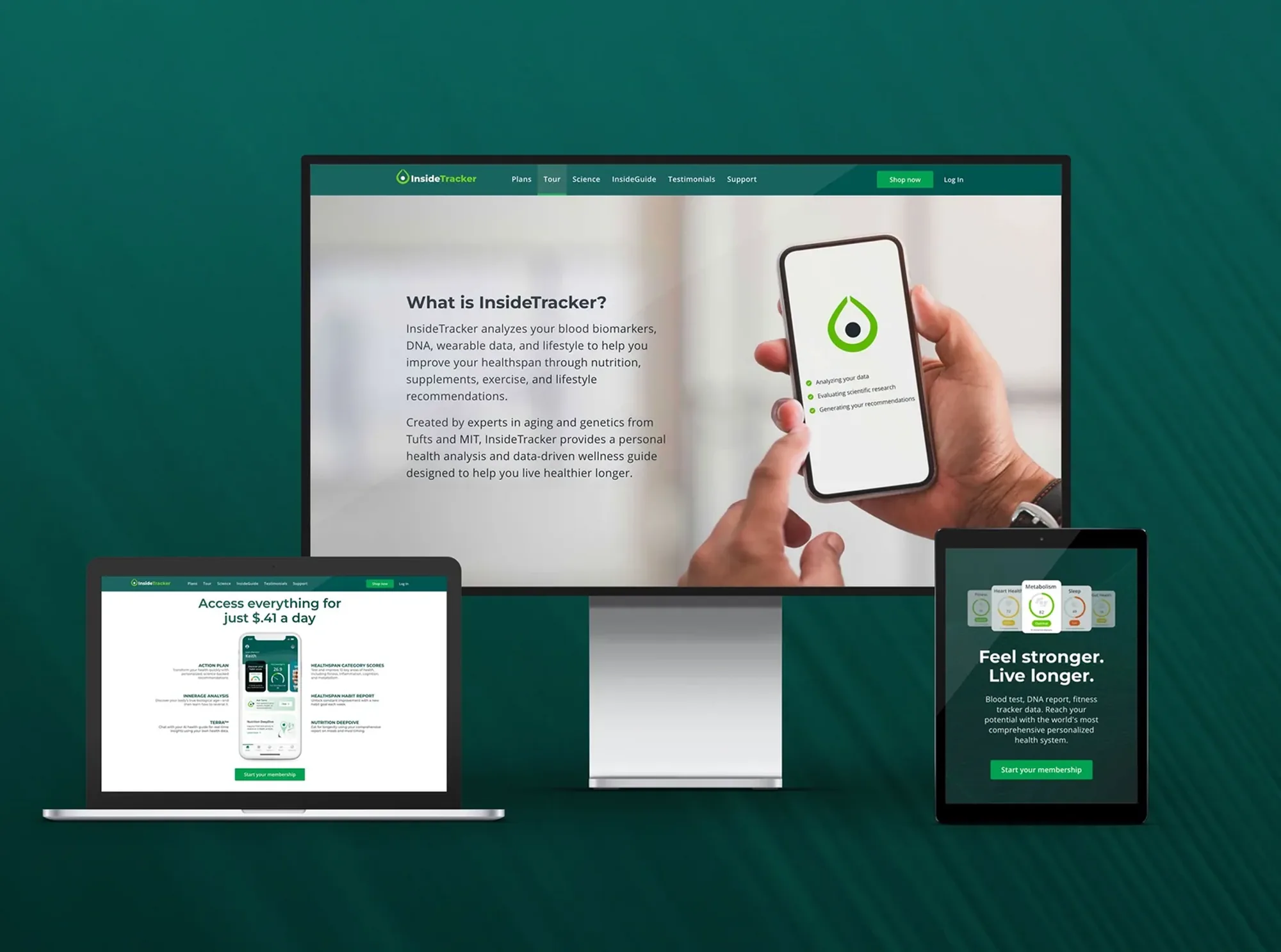 The redesigned InsideTracker experience