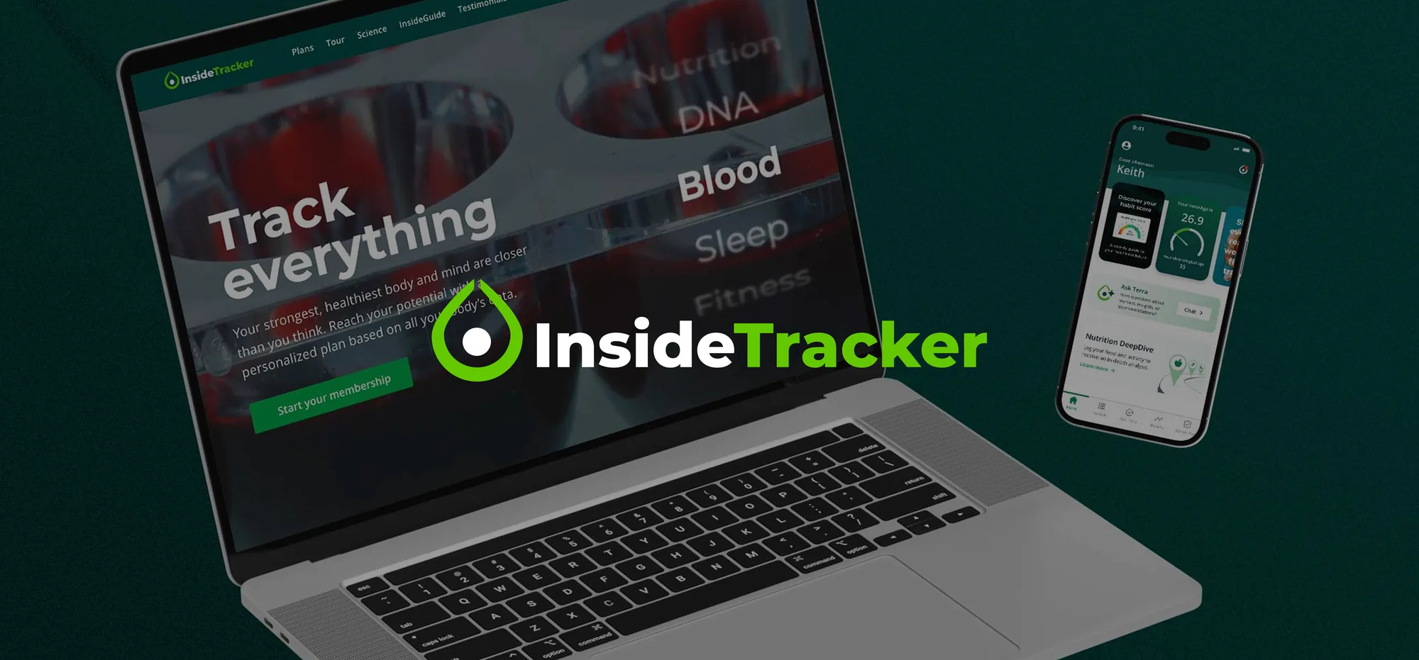 Animated walkthrough of the redesigned InsideTracker website